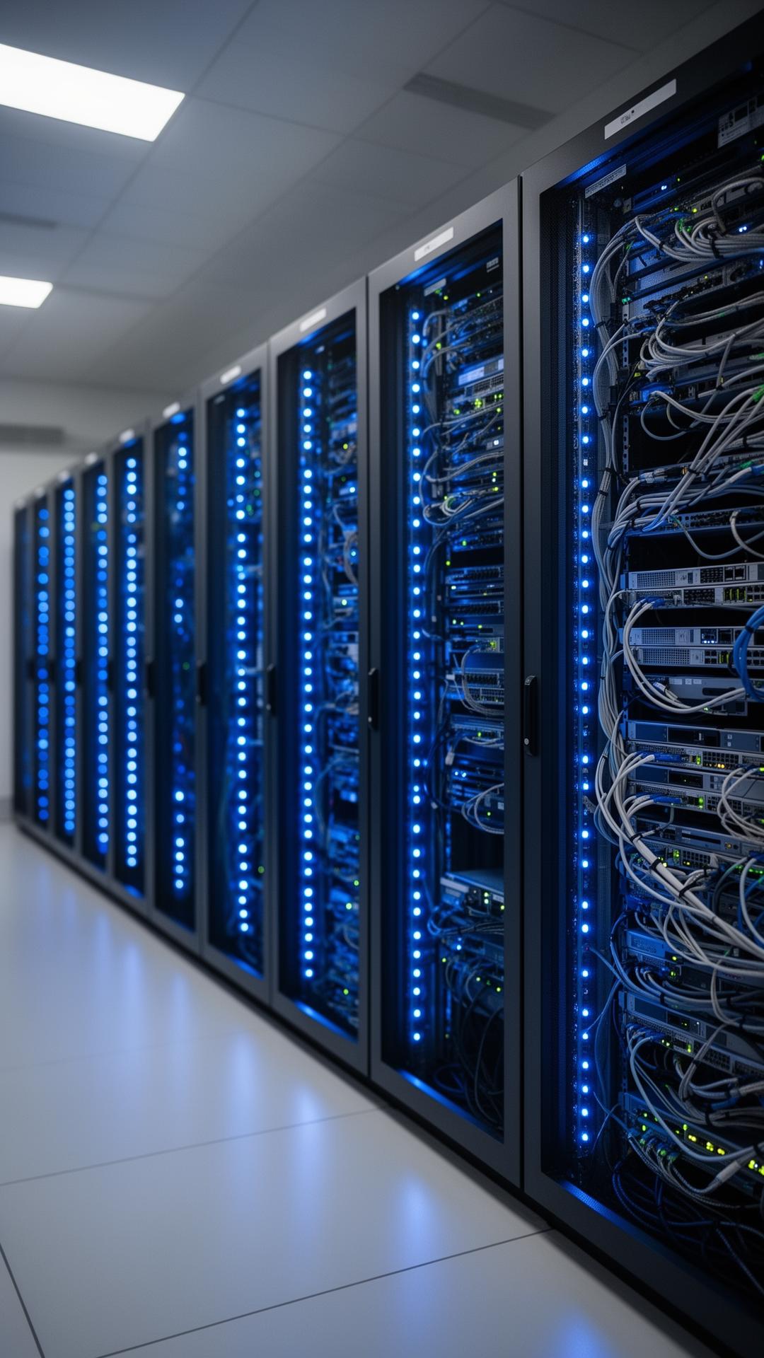 IT engineer monitoring secure infrastructure in a data center